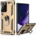 Samsung Galaxy Note 20 Ultra Kılıf Silikon Zırhlı Standlı Yüzüklü Mıknatıslı Tank Kapak - Gold