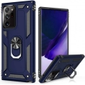 Samsung Galaxy Note 20 Ultra Kılıf Silikon Zırhlı Standlı Yüzüklü Mıknatıslı Tank Kapak - Lacivert
