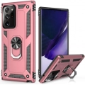Samsung Galaxy Note 20 Ultra Kılıf Silikon Zırhlı Standlı Yüzüklü Mıknatıslı Tank Kapak - Rose Gold
