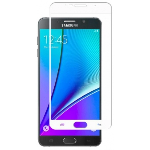 Samsung Galaxy Note 5 Ekran Koruyucu Fiber Tam Kaplayan Nano - Beyaz