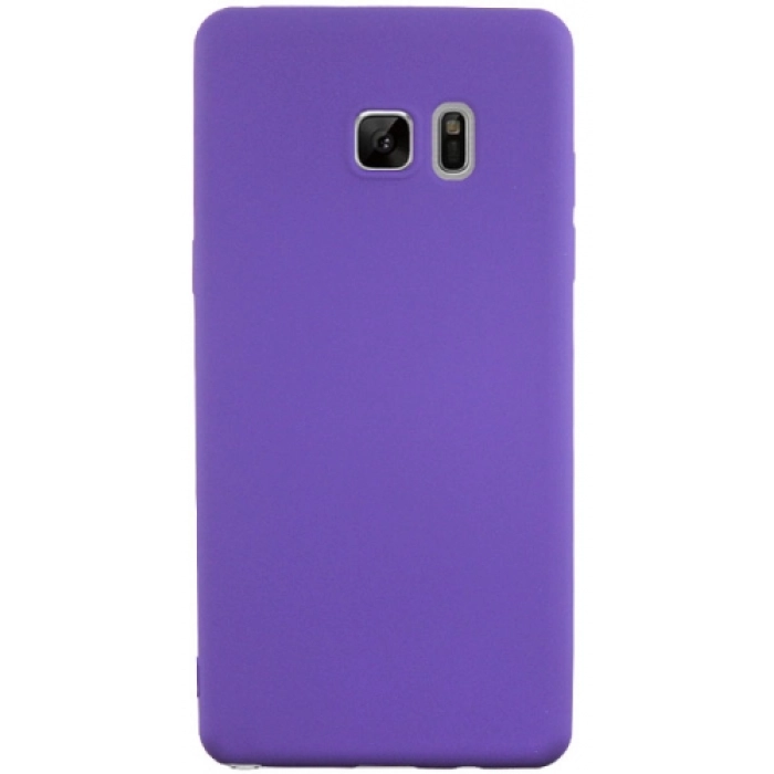 Samsung Galaxy Note 7 FE Fan Edition Kılıf İnce Soft Mat Renkli Esnek Silikon Kapak - Mor