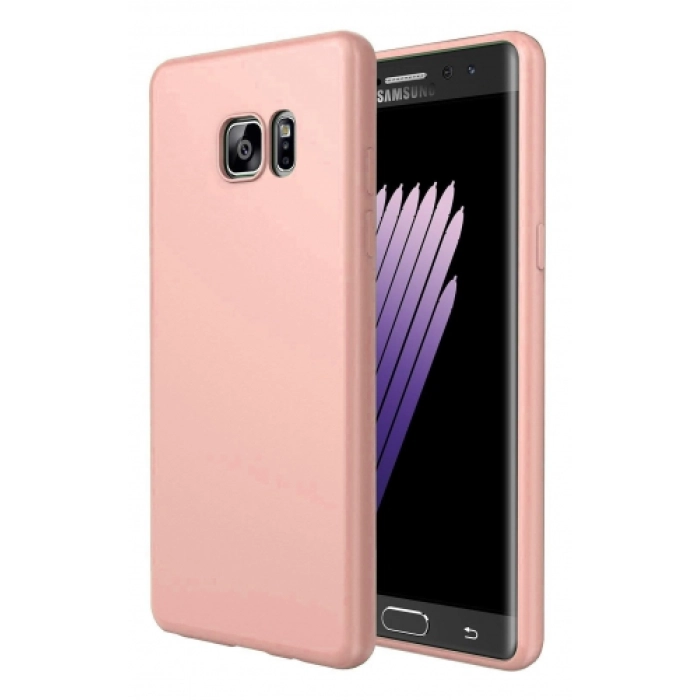Samsung Galaxy Note 7 FE Fan Edition Kılıf İnce Soft Mat Renkli Esnek Silikon Kapak - Rose Gold