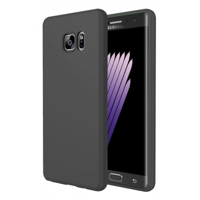 Samsung Galaxy Note 7 FE Fan Edition Kılıf İnce Soft Mat Renkli Esnek Silikon Kapak - Siyah