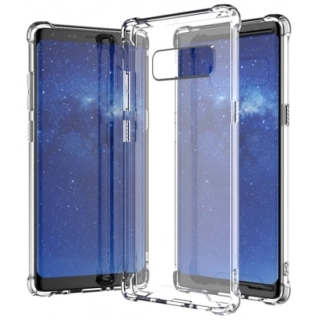 Samsung Galaxy Note 8 Kılıf Silikon Köşe Korumalı Airbag Darbe Emici Kapak - Şeffaf