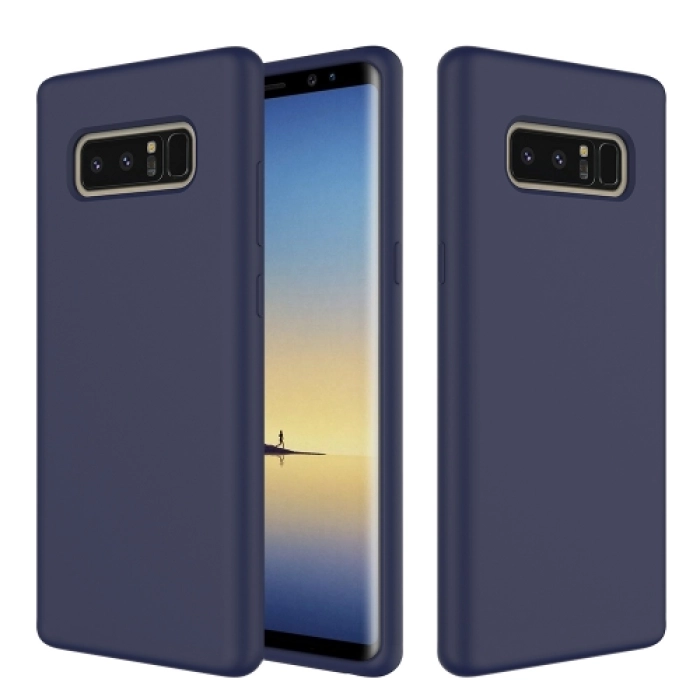 Samsung Galaxy Note 8 Kılıf İnce Soft Mat Renkli Esnek Silikon Kapak - Lacivert