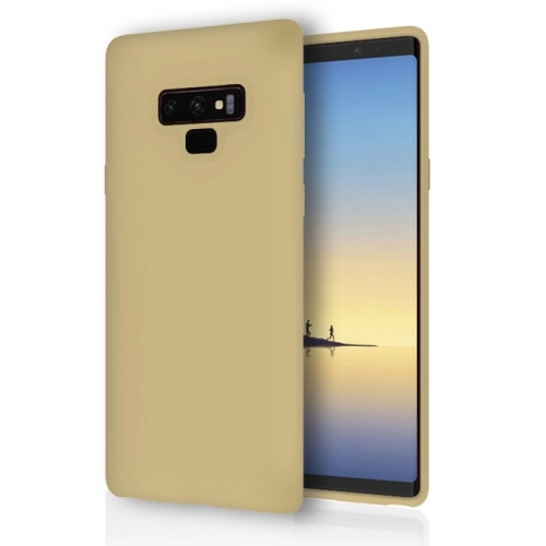Samsung Galaxy Note 9 Kılıf İnce Soft Mat Renkli Esnek Silikon Kapak - Gold