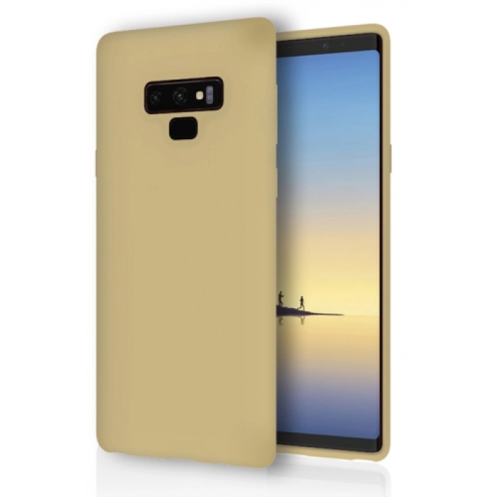 Samsung Galaxy Note 9 Kılıf İnce Soft Mat Renkli Esnek Silikon Kapak - Gold