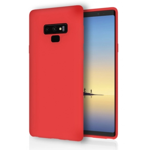 Samsung Galaxy Note 9 Kılıf İnce Soft Mat Renkli Esnek Silikon Kapak - Kırmızı