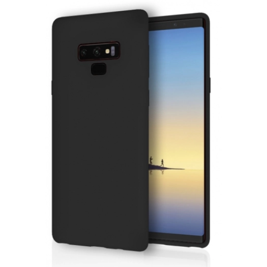 Samsung Galaxy Note 9 Kılıf İnce Soft Mat Renkli Esnek Silikon Kapak - Siyah