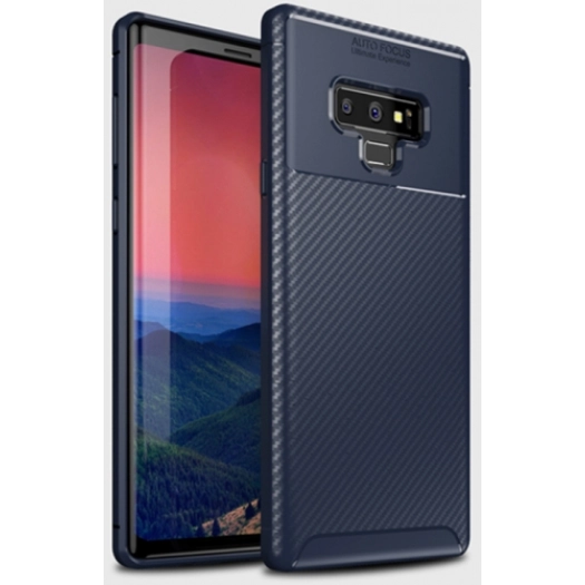 Samsung Galaxy Note 9 Kılıf Silikon Parmak İzi Bırakmayan Karbon Soft Negro Kapak - Lacivert
