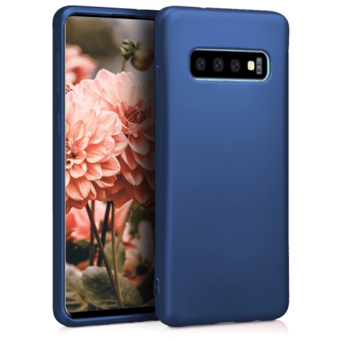 Samsung Galaxy S10 Kılıf İnce Soft Mat Renkli Esnek Silikon Kapak - Lacivert