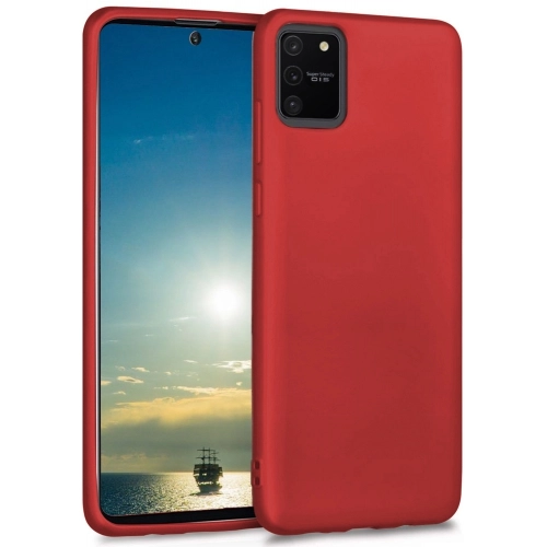 Samsung Galaxy S10 Lite Kılıf İnce Soft Mat Renkli Esnek Silikon Kapak - Kırmızı