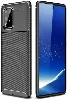 Samsung Galaxy S10 Lite Kılıf Karbon Serisi Mat Fiber Silikon Negro Kapak - Siyah