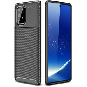 Samsung Galaxy S10 Lite Kılıf Silikon Parmak İzi Bırakmayan Karbon Soft Negro Kapak - Siyah