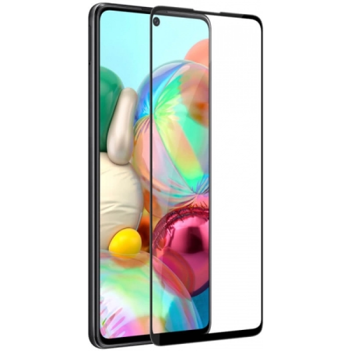Samsung Galaxy S10 Lite Kırılmaz Cam Tam Kapatan Kenarları Kırılmaya Dayanıklı Cam Ekran Koruyucu - Siyah