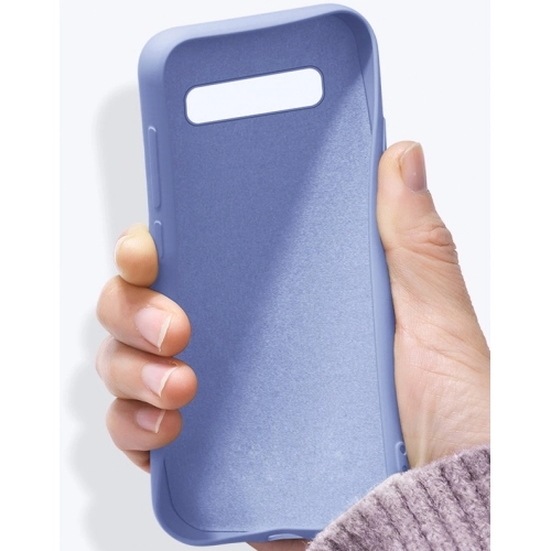 Samsung Galaxy S10 Plus Kılıf Liquid Serisi İçi Kadife İnci Esnek Silikon Kapak - Pudra