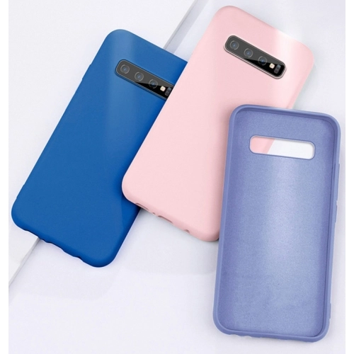 Samsung Galaxy S10 Plus Kılıf Liquid Serisi İçi Kadife İnci Esnek Silikon Kapak - Pudra