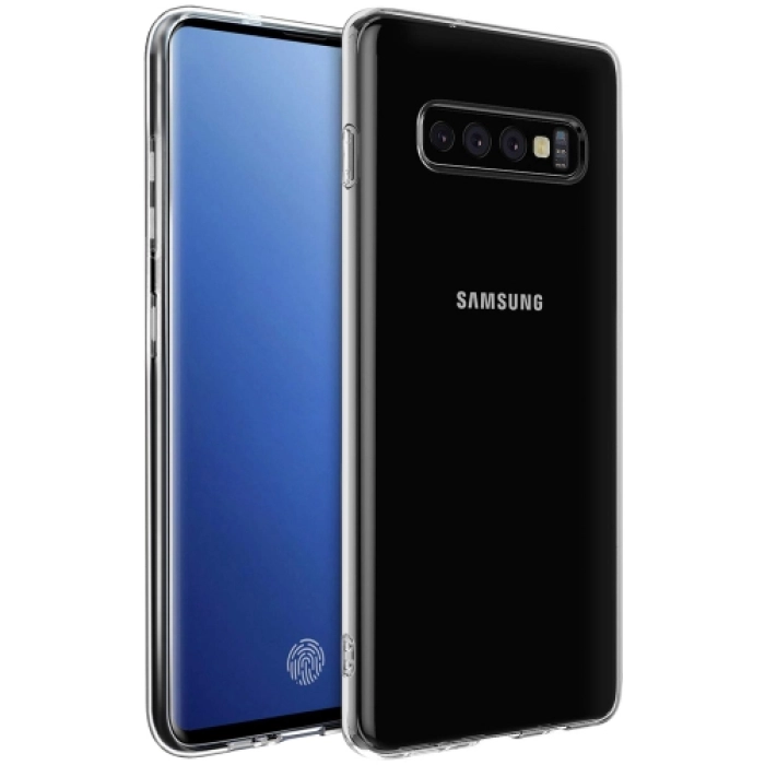 Samsung Galaxy S10 Plus Kılıf Kamera Korumalı Esnek Silikon Kapak - Şeffaf