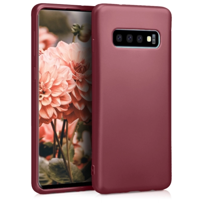 Samsung Galaxy S10e Kılıf İnce Soft Mat Renkli Esnek Silikon Kapak - Mürdüm