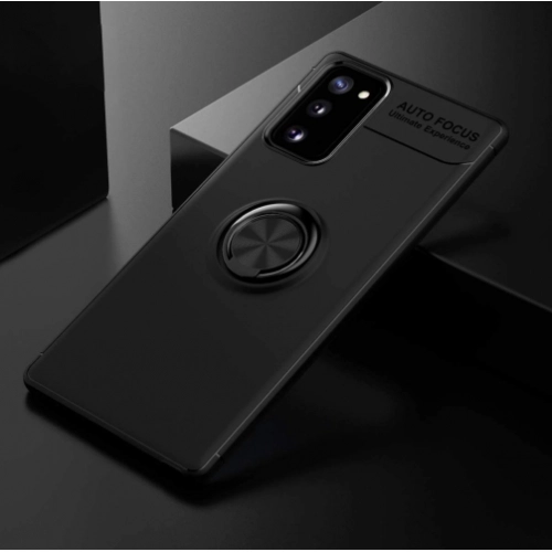Samsung Galaxy S20 FE Kılıf Renkli Silikon Yüzüklü Standlı Auto Focus Ravel Kapak - Siyah