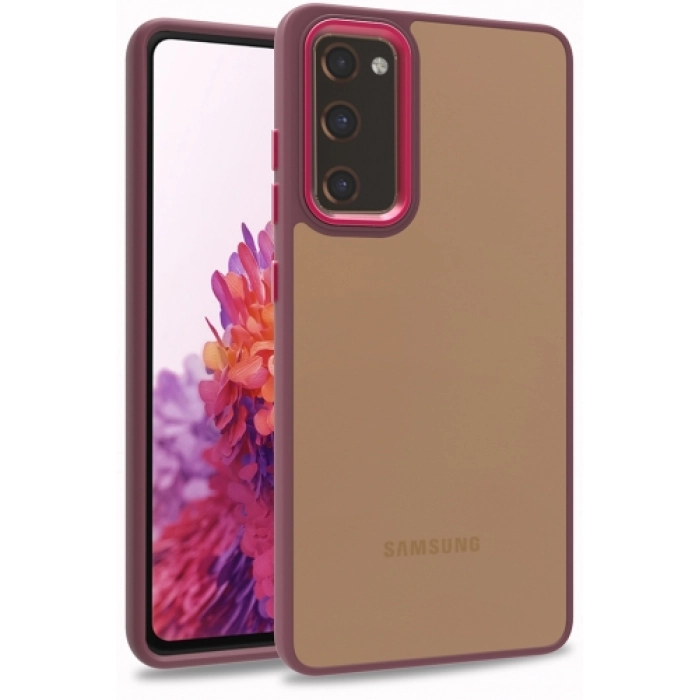 Samsung Galaxy S20 FE Kılıf Electro Silikon Renkli Flora Kapak - Kırmızı