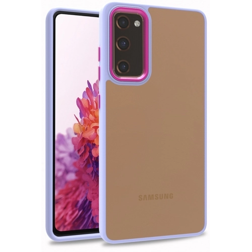 Samsung Galaxy S20 FE Kılıf Electro Silikon Renkli Flora Kapak - Lila