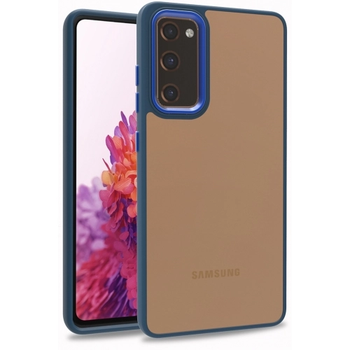 Samsung Galaxy S20 FE Kılıf Electro Silikon Renkli Flora Kapak - Mavi