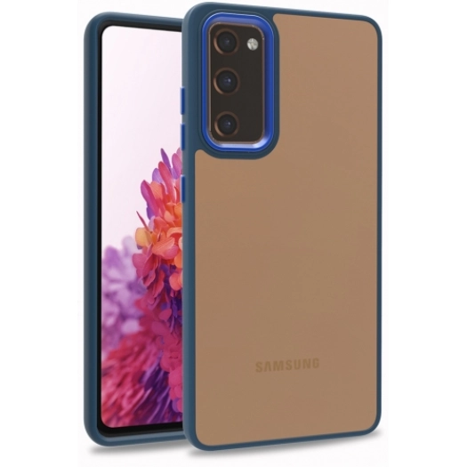 Samsung Galaxy S20 FE Kılıf Electro Silikon Renkli Flora Kapak - Mavi