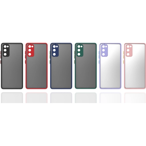 Samsung Galaxy S20 FE Kılıf Kamera Korumalı Arkası Şeffaf Mat Silikon Kapak - Koyu Yeşil