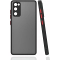 Samsung Galaxy S20 FE Kılıf Kamera Korumalı Arkası Şeffaf Mat Silikon Kapak - Siyah