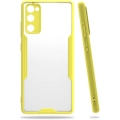Samsung Galaxy S20 FE Kılıf Renkli Silikon Kamera Lens Korumalı Şeffaf Parfe Kapak - Sarı