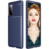 Samsung Galaxy S20 FE Kılıf Silikon Parmak İzi Bırakmayan Karbon Soft Negro Kapak - Lacivert