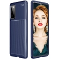 Samsung Galaxy S20 FE Kılıf Silikon Parmak İzi Bırakmayan Karbon Soft Negro Kapak - Lacivert