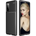 Samsung Galaxy S20 FE Kılıf Silikon Parmak İzi Bırakmayan Karbon Soft Negro Kapak - Siyah