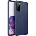 Samsung Galaxy S20 FE Kılıf Deri Görünümlü Lüks Parmak İzi Bırakmaz Niss Silikon Kapak - Lacivert
