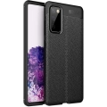 Samsung Galaxy S20 FE Kılıf Deri Görünümlü Lüks Parmak İzi Bırakmaz Niss Silikon Kapak - Siyah