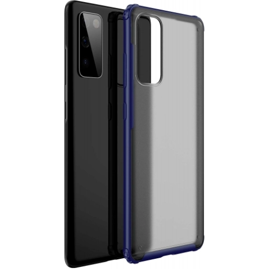 Samsung Galaxy S20 FE Kılıf Volks Serisi Kenarları Silikon Arkası Şeffaf Sert Kapak - Lacivert