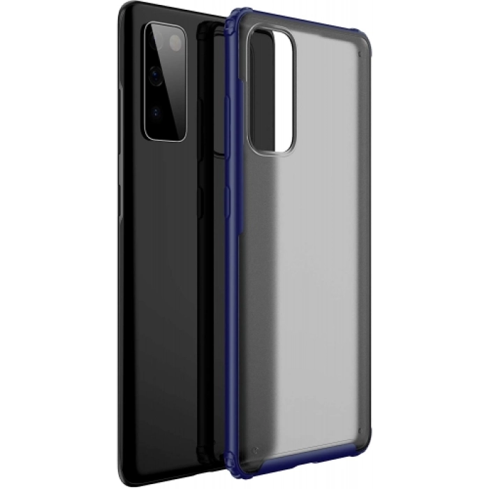 Samsung Galaxy S20 FE Kılıf Volks Serisi Kenarları Silikon Arkası Şeffaf Sert Kapak - Lacivert