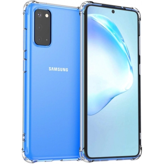 Samsung Galaxy S20 Kılıf Silikon Köşe Korumalı Airbag Darbe Emici Kapak - Şeffaf