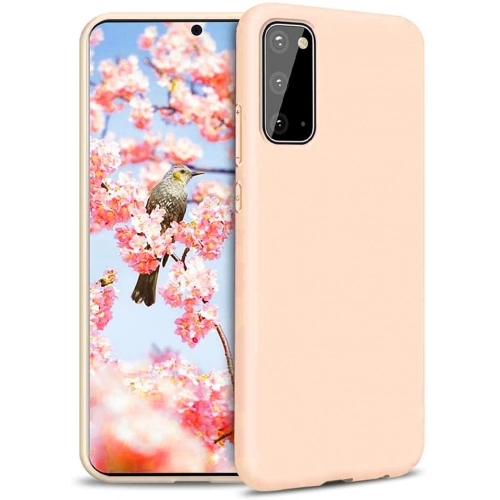 Samsung Galaxy S20 Kılıf İnce Soft Mat Renkli Esnek Silikon Kapak - Gold