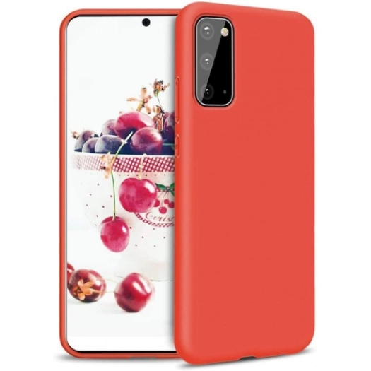 Samsung Galaxy S20 Kılıf İnce Soft Mat Renkli Esnek Silikon Kapak - Kırmızı