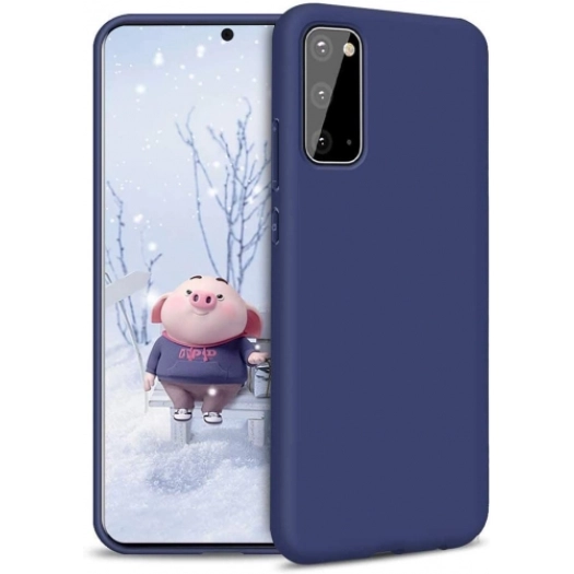 Samsung Galaxy S20 Kılıf İnce Soft Mat Renkli Esnek Silikon Kapak - Lacivert