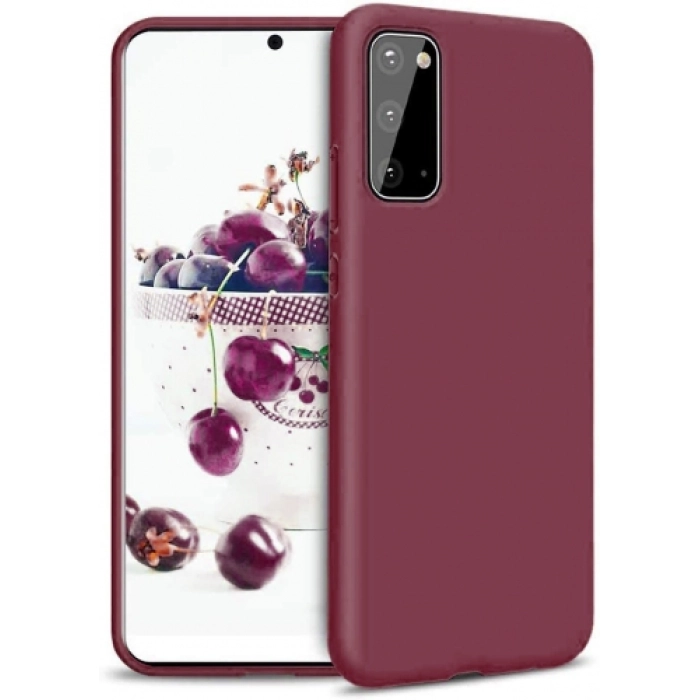 Samsung Galaxy S20 Kılıf İnce Soft Mat Renkli Esnek Silikon Kapak - Mürdüm