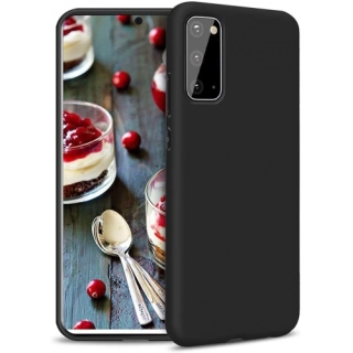 Samsung Galaxy S20 Kılıf İnce Soft Mat Renkli Esnek Silikon Kapak - Siyah