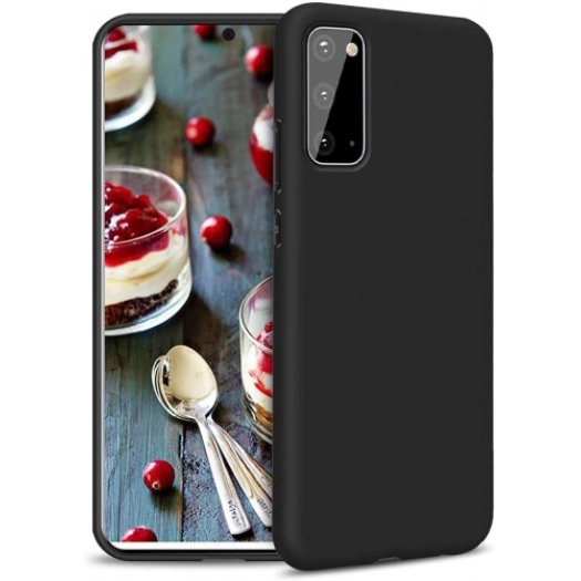 Samsung Galaxy S20 Kılıf İnce Soft Mat Renkli Esnek Silikon Kapak - Siyah