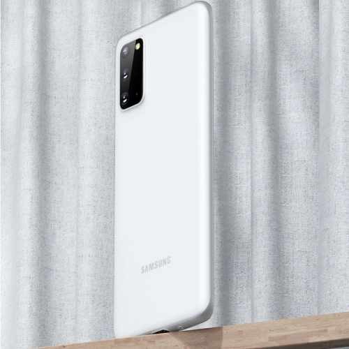 Samsung Galaxy S20 Kılıf Mat Şeffaf Esnek Kaliteli Ultra İnce PP Silikon - Beyaz