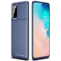 Samsung Galaxy S20 Kılıf Silikon Parmak İzi Bırakmayan Karbon Soft Negro Kapak - Lacivert