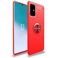 Samsung Galaxy S20 Plus Kılıf Renkli Silikon Yüzüklü Standlı Auto Focus Ravel Kapak - Kırmızı