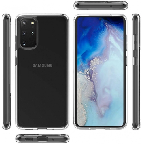 Samsung Galaxy S20 Plus Kılıf Korumalı Kenarları Silikon Arkası Sert Coss Kapak  - Şeffaf