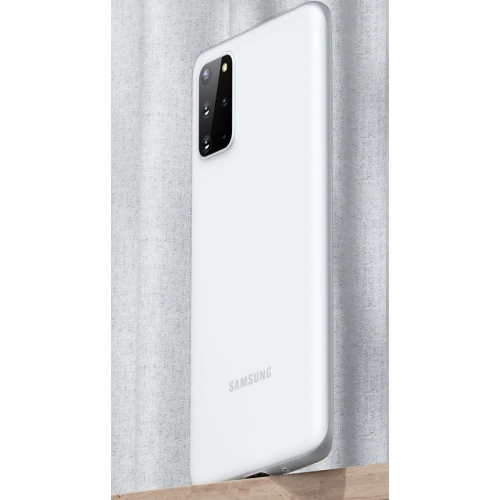 Samsung Galaxy S20 Plus Kılıf Mat Şeffaf Esnek Kaliteli Ultra İnce PP Silikon - Beyaz
